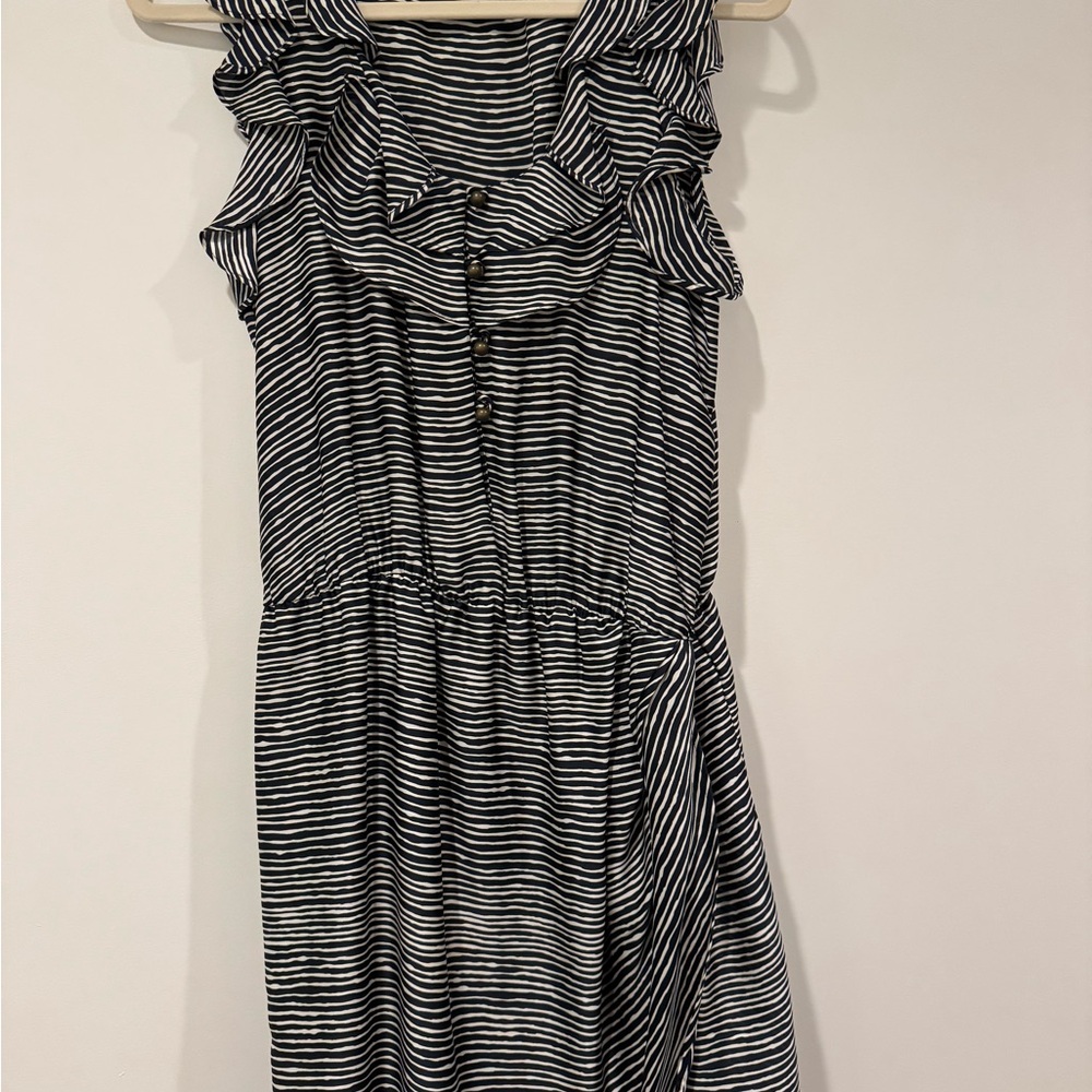 Collective Concepts Navy and White Striped Dress